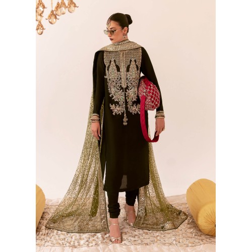 Black Marsh Long Shirt with Antique Bronze Dupatta Black Marsh Long Shirt with Antique Bronze Dupatta