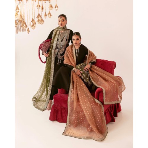 Black Marsh Long Shirt with Antique Bronze Dupatta Black Marsh Long Shirt with Antique Bronze Dupatta