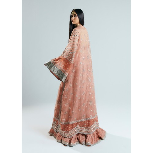 Peach and Apricot Marsh Jacket with Sharara Peach and Apricot Marsh Jacket with Sharara