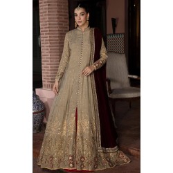 Khaki Julia Pishwas and Lehenga