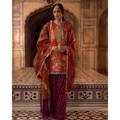 Orange Julia Mehndi Outfit
