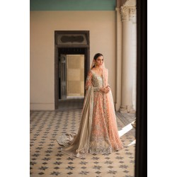 Atomic Tangerine Snapdragon Pishwas and Lehenga