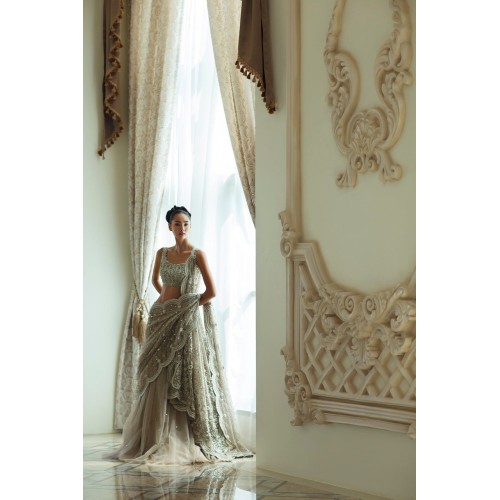 Artichoke Snapdragon Lehenga Saree