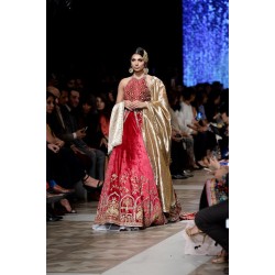 Red Snapdragon Velvet Lehenga