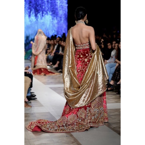 Red Snapdragon Velvet Lehenga