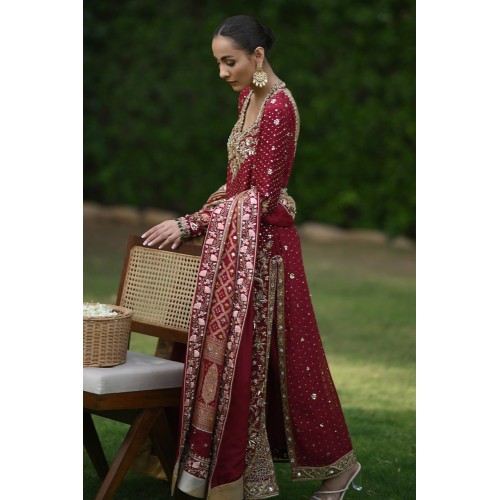 Antique Ruby Snapdragon Shalwar Kameez Suit