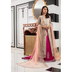 Champagne Pink Snapdragon Jacket and Lehenga