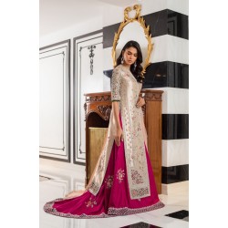 Champagne Pink Snapdragon Jacket and Lehenga