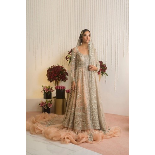 Champagne Snapdragon Kalidaar Pishwas and Lehenga