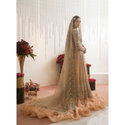 Champagne Snapdragon Kalidaar Pishwas and Lehenga