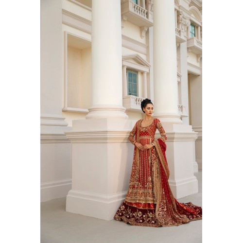Red-Brown Snapdragon Pishwas and Lehenga Red-Brown Snapdragon Pishwas and Lehenga