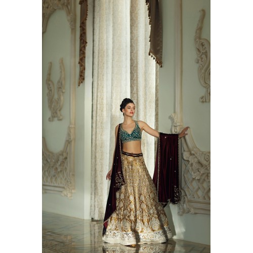 Teal and Gold Snapdragon Choli Lehenga Teal and Gold Snapdragon Choli Lehenga