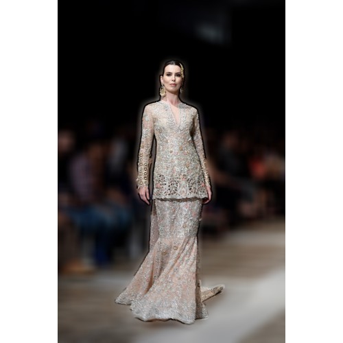 Peach Snapdragon Mermaid Farshi Lehenga