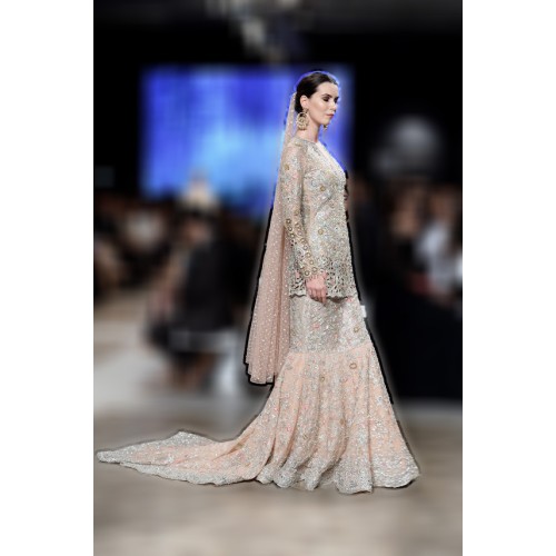 Peach Snapdragon Mermaid Farshi Lehenga