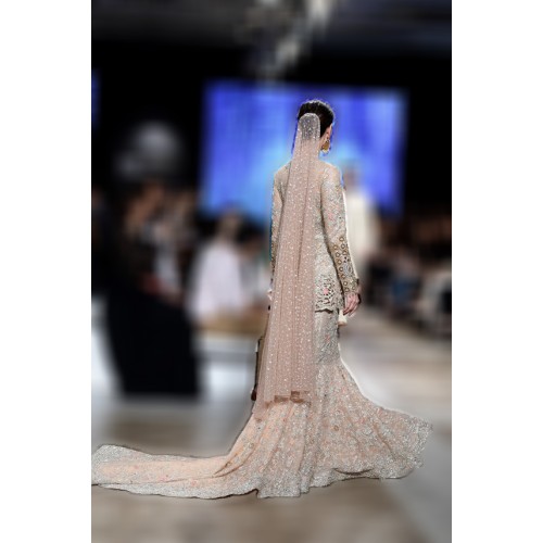 Peach Snapdragon Mermaid Farshi Lehenga