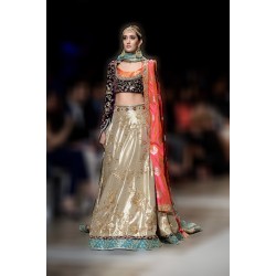 Black and Almond Snapdragon Choli Lehenga