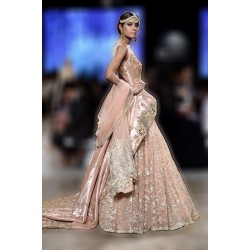 Peach Snapdragon Peplum and Lehenga Peach Snapdragon Peplum and Lehenga