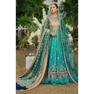 Turquoise Snapdragon Pishwas and Lehenga
