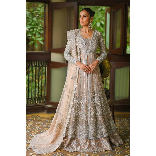 Peach Snapdragon Pishwas and Lehenga