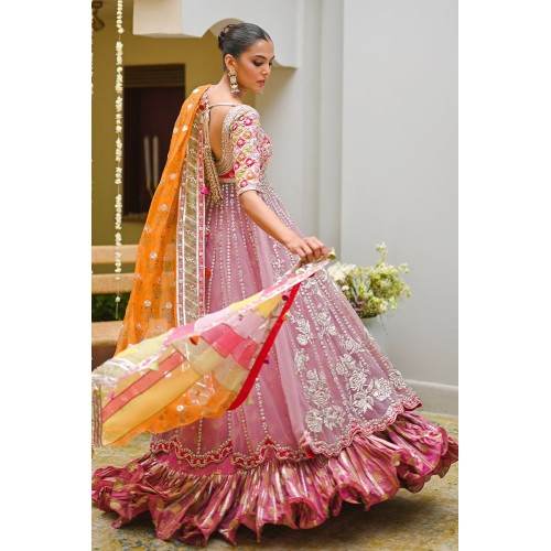 Lilac Snapdragon Pishwas and Lehenga