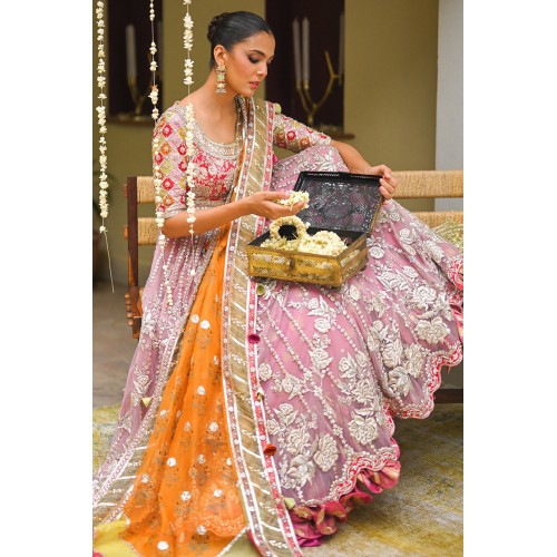 Lilac Snapdragon Pishwas and Lehenga