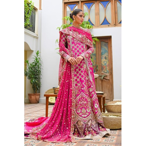 Hollywood Cerise Snapdragon Pishwas and Lehenga
