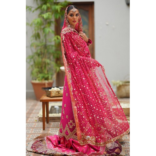 Hollywood Cerise Snapdragon Pishwas and Lehenga