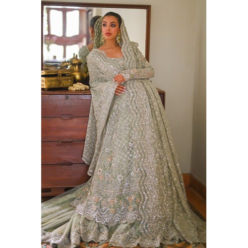 Ash Gray Snapdragon Pishwas and Lehenga