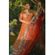 Safety Orange Snapdragon Lehenga for Mehndi Mayun