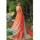 Safety Orange Snapdragon Lehenga for Mehndi Mayun