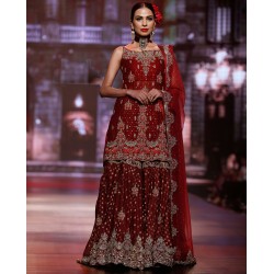 Oxblood Jazmine Gharara