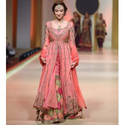 Light Salmon Pink Jazmine Gown and Gharara