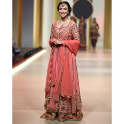 Light Salmon Pink Jazmine Gown and Gharara