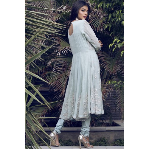 Pale Aqua Jazmine Anarkali