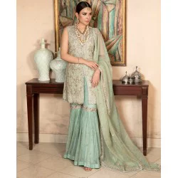 Tea Green Jazmine Gharara
