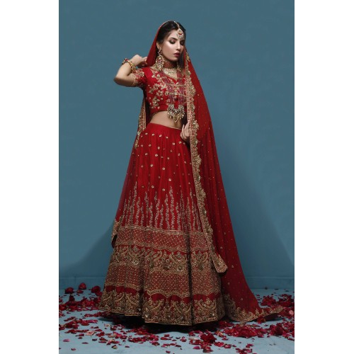 Penn Red Jazmine Lehenga Choli Penn Red Jazmine Lehenga Choli