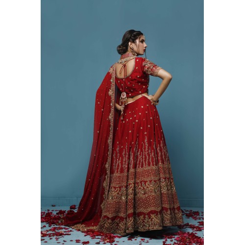 Penn Red Jazmine Lehenga Choli Penn Red Jazmine Lehenga Choli
