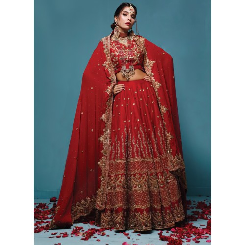 Penn Red Jazmine Lehenga Choli Penn Red Jazmine Lehenga Choli