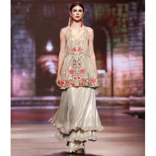 Almond Jazmine Peplum and Lehenga Almond Jazmine Peplum and Lehenga
