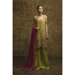 Citron Jazmine Jacket and Izaar for Mehndi Mayun