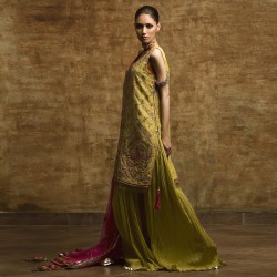 Citron Jazmine Jacket and Izaar for Mehndi Mayun