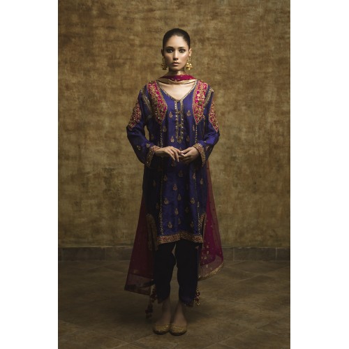 Midnight Blue Jazmine Kameez Shalwar
