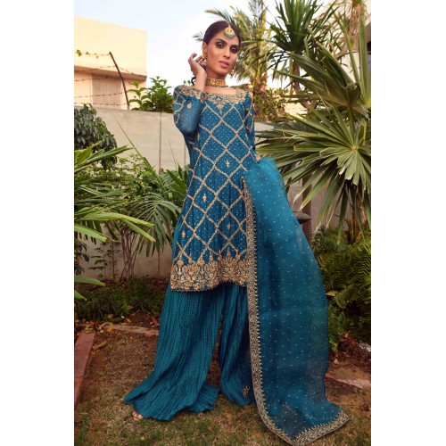 Bice Blue Jazmine Party Wear