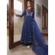 Delft Blue Jazmine Anarkali