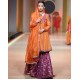 Orange Jazmine Jacket and Gharara for Mehndi Mayun