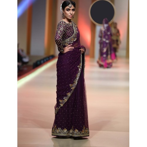 Aubergine Jazmine Saree