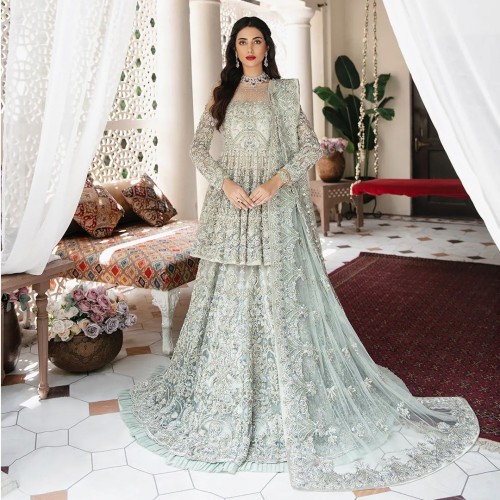 Azure Stokesia Peplum and Lehenga