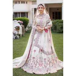 White Stokesia Choli Lehenga