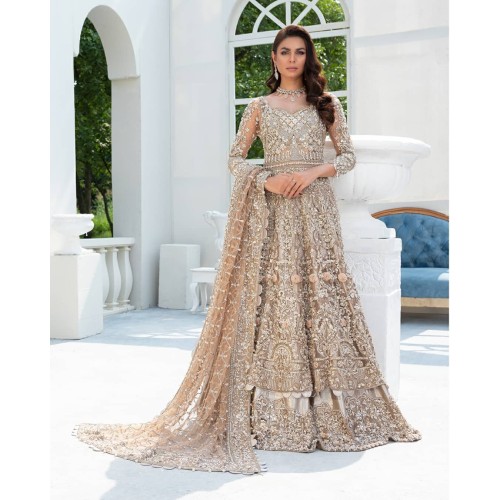 Sultry Beige Stokesia Gown and Lehenga Sultry Beige Stokesia Gown and Lehenga