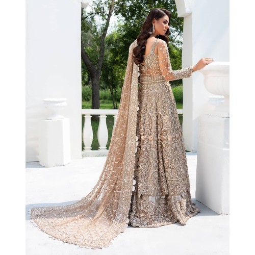 Sultry Beige Stokesia Gown and Lehenga Sultry Beige Stokesia Gown and Lehenga